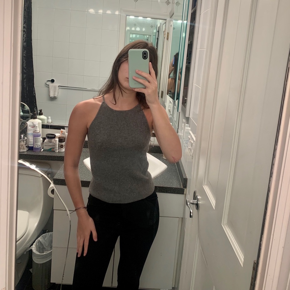 100% CASHMERE racer back tank top